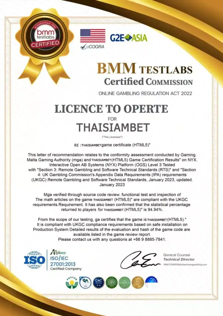 Licenses & Certifications-thaisiambet-4